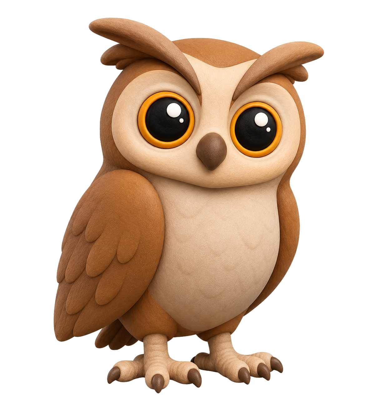 HooKit owl mascot — a small clay owl figurine